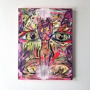 "Awareness" Acrylic Expressionism Canvas Painting 12" x 16"